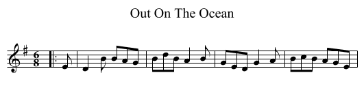 Out On The Ocean - staff notation