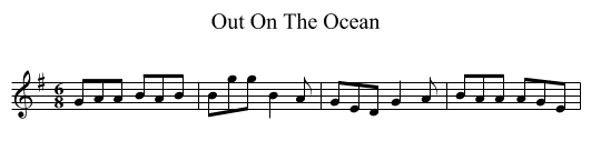 Out On The Ocean - staff notation