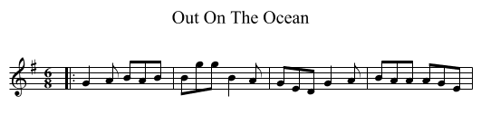Out On The Ocean - staff notation