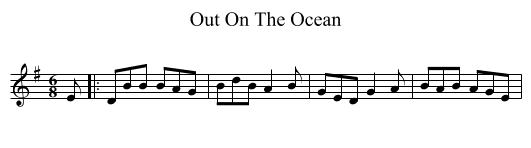 Out On The Ocean - staff notation