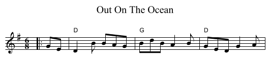 Out On The Ocean - staff notation