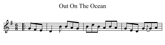 Out On The Ocean - staff notation