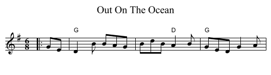 Out On The Ocean - staff notation