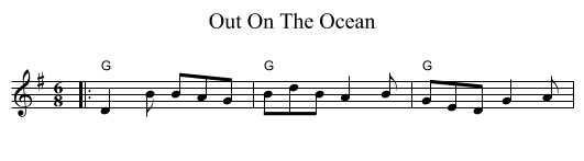 Out On The Ocean - staff notation