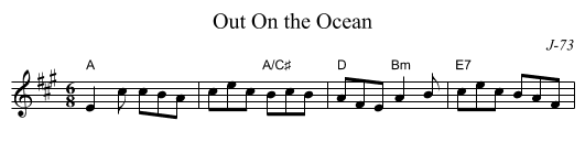 Out On the Ocean - staff notation