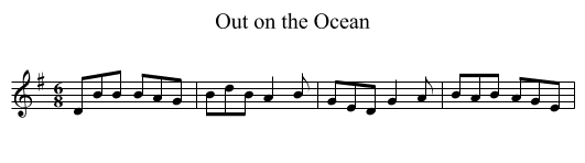 Out on the Ocean - staff notation