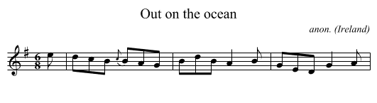 Out on the ocean - staff notation