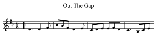 Out The Gap - staff notation