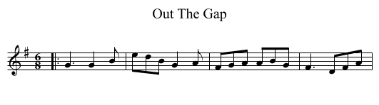 Out The Gap - staff notation