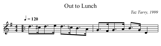 Out to Lunch - staff notation