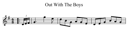Out With The Boys - staff notation