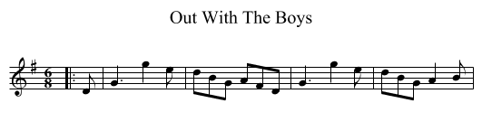 Out With The Boys - staff notation