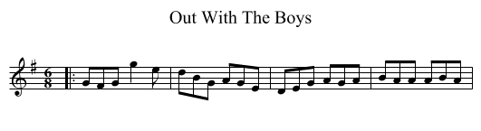 Out With The Boys - staff notation