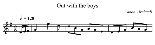Out with the boys - staff notation