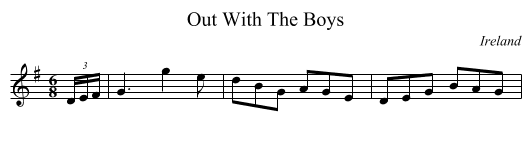 Out With The Boys - staff notation