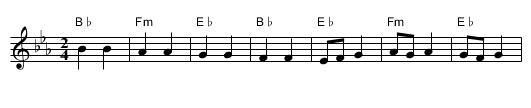 Ovce Cuvam - staff notation
