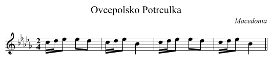 Ovcepolsko Potrculka - staff notation