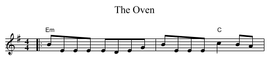 Oven, The  - staff notation