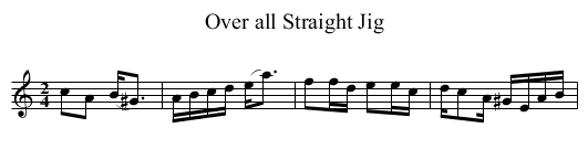 Over all Straight Jig - staff notation