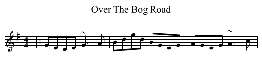 Over The Bog Road - staff notation