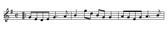 Over the bog road - staff notation