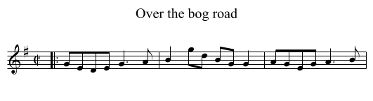 Over the bog road - staff notation