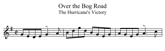 Over the Bog Road - staff notation