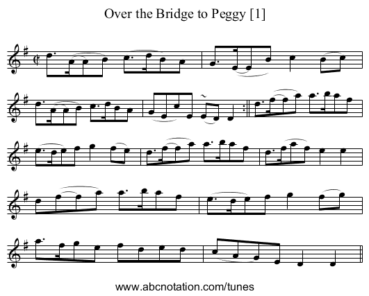 Over the Bridge to Peggy [1] - staff notation