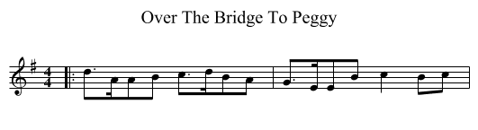 Over The Bridge To Peggy - staff notation