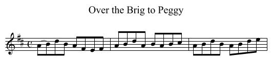 Over the Brig to Peggy - staff notation