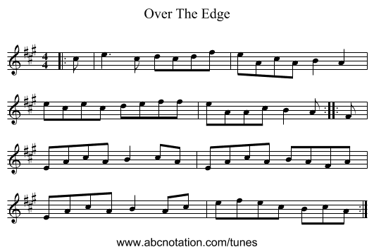 Over The Edge - staff notation