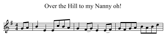 Over the Hill to my Nanny oh! - staff notation