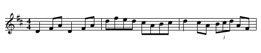 Over the Hill - staff notation