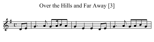 Over the Hills and Far Away [3] - staff notation
