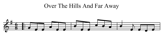 Over The Hills And Far Away - staff notation