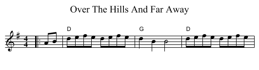 Over The Hills And Far Away - staff notation
