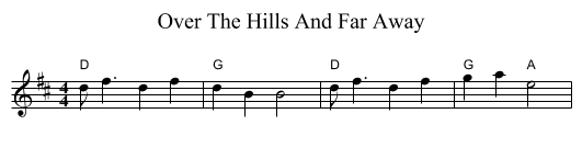 Over The Hills And Far Away - staff notation