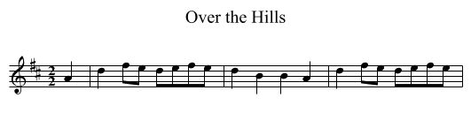 Over the Hills - staff notation