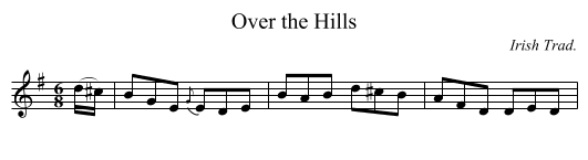 Over the Hills - staff notation