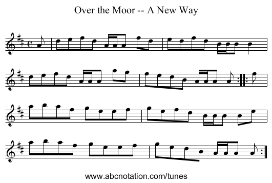 Over the Moor -- A New Way - staff notation