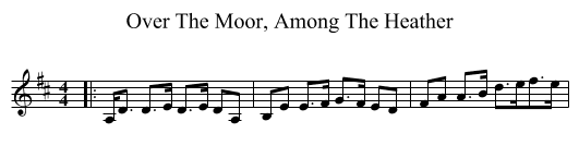 Over The Moor, Among The Heather - staff notation