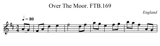 Over The Moor. FTB.169 - staff notation
