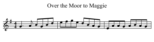 Over the Moor to Maggie - staff notation