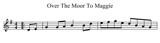 Over The Moor To Maggie - staff notation