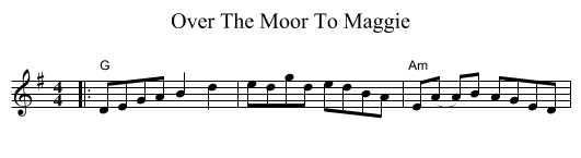 Over The Moor To Maggie - staff notation