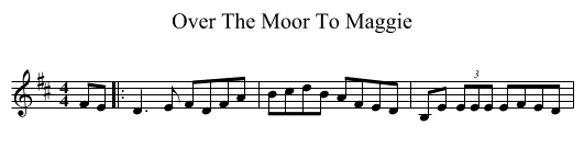 Over The Moor To Maggie - staff notation