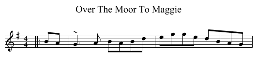 Over The Moor To Maggie - staff notation