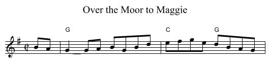 Over the Moor to Maggie - staff notation