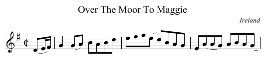 Over The Moor To Maggie - staff notation