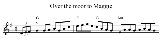 Over the moor to Maggie - staff notation